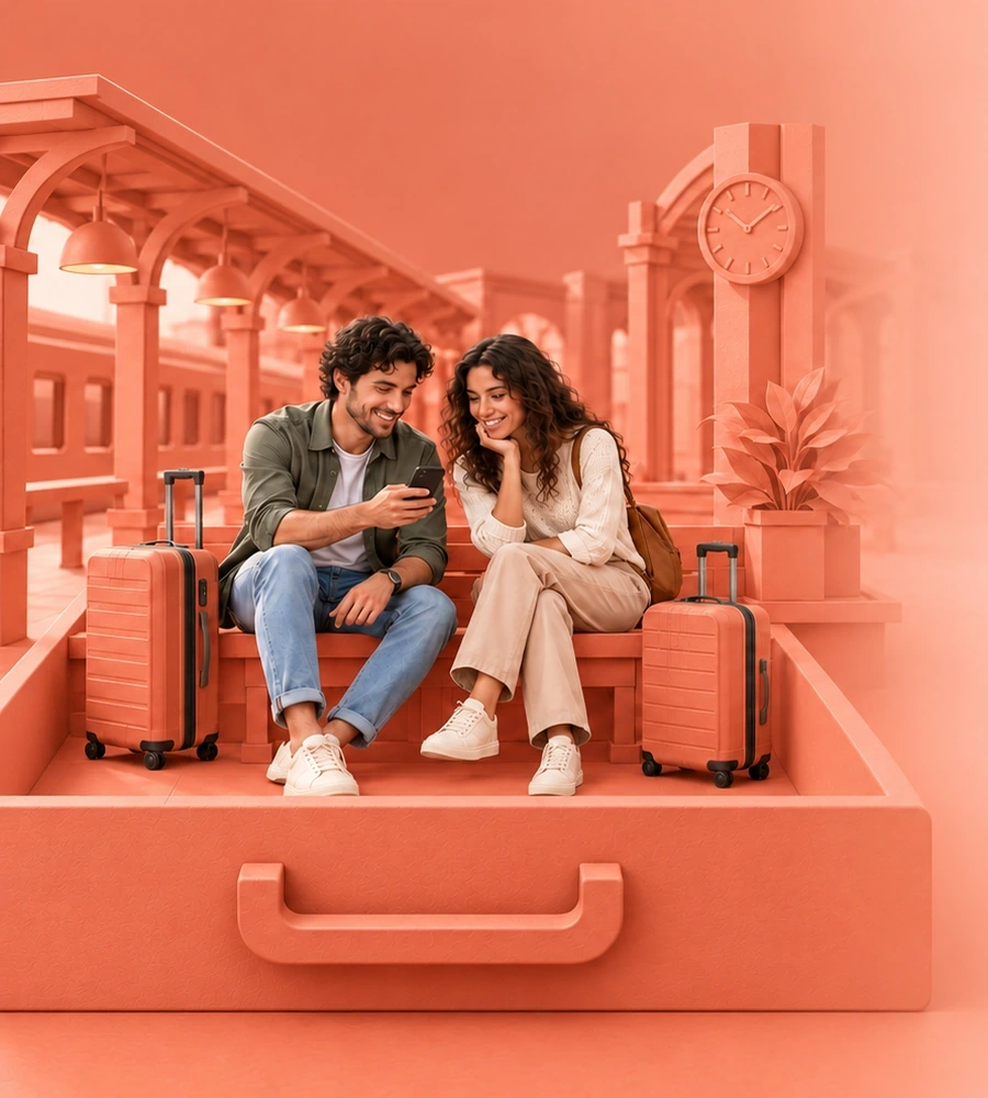 Casal organizando uma viagem